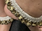 Ghungroo Cotton String Anklet Bells  white 50 50 Pair  For Women By Kanchi Mart