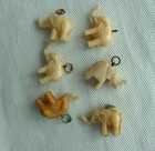 Lot 6 Vintage Elephant Cracker Jack Celluloid Charms 1930s 1940s Free Shipping