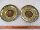 Set Of 2 Vintage Brass Pressed Tin Wall Plates Made In England  Schubert   Hayon