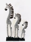 Zebra Statue Ornament Carving Wooden Set 60cm 80cm 100cm Wood Carved Zebra