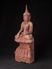 Antique Wooden Burmese Buddha Statue From Burma  17th Century