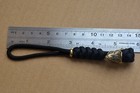 550 Paracord Combo Knife Lanyard Black With Brass Bead Eagle s Head