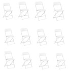 12pcs Plastic Commercial Wedding Stackable Folding Chairs Party Event White