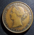      1856 Nova Scotia Mayflower Half Penny Token - Rare Brass Variety Ns-5a2 Ef-40