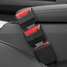 2pcs Red Adjustable Car Seat Belt Stopper Clip Buckle Fixing Strap Tension Belt