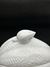 Antique Atterbury   Co Milk Glass Mellon   Leaf Covered Butter Candy Dish C 1878