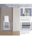  petoasis  Heavy Duty Aluminum Dog Door With Medium For Door  Silvery White