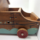 Vintage Holgate Toys Noah s Ark Wooden Pull Toy -antique 1940 s Great Graphics