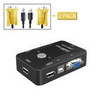 Usb 2 0 Kvm Switch 1920 1440 Vga Svga Splitter Box For Pc Share Monitor Keyboard