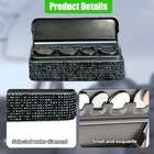Bling Coin Holder For Car  Portable Crystal Rhinestone Automotive Coin Black