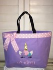 Personalized Baby Diaper Bag Tote Monogrammed Unicorn Flower Crown