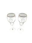 Champagne 8  Flute Bride Groom White Letter Wedding Bell Toasting Glass Set Of 2