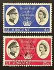Travelstamps  1966 St  Vincent Stamps Scott  245-246 Queen   s Visit - Used