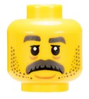       new Lego Male Guy Boy Man Minifig Minifigure Head People Face Mustache  
