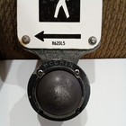 Vintage Retired Crosswalk Pedestrian Push Button Porcelain Sign  Mc Cain