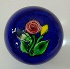Vintage Signed Ronald Hansen Bouquet Art Glass Paperweight Rose Flower Bud