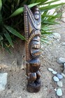 Hawaiian Kane Tiki God Half Statue Hand Carved 39 x 8 in
