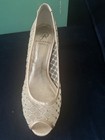 Adrianna Papell Beige Mesh Leather Open Toe Heels Us 8m Eu 38 Medium