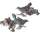 Set Vintage Mcm Mid Century Modern Syroco Dart  Home Decor Birds Wall 14x10