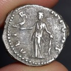 Diva Faustina Denarius Toned Ancient Roman Empire Silver Coin 141ad Phoenix