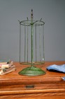 Antique Rotating Store Display Stand Industrial Rack Jewelry Vintage Green