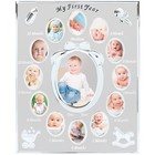  Baby   s My First Year Picture Frame  Monthly Milestone Photo Silver Frame