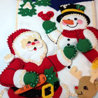 Vtg Bucilla Santa Snowman Reindeer Finished Felt Applique Stocking Sequins 82904