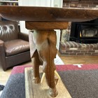 Hand Carved Wooden Elephant Side Table Foot Stool Vintage