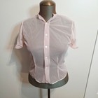Vtg Judy Bond Pink Sheer Short Sleeve Button Blouse Coquette Balletcore Sm