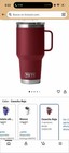 Yeti Rambler 30 Oz Stainless Steel Tumbler Red W  Handle   Drink-through Lid