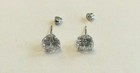 14k White Gold Stud Earrings 3ct Flawless Lab Created Diamonds Screwback Closure