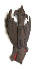 Antique Carved Wooden Plaque Coat Of Arms Family Crest Double Eagle Cross Shield
