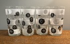 Vtg Libbey Old Coin Frosted Bands 4 Piece Tom Collins 12oz Cocktail Glasses Mcm