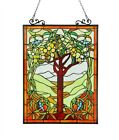 Stained Glass Window Panels Handcrafted Tree Of Life Art Glass   Matching Pair