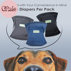 Washable Dog Diapers - Washable Male Dog Belly Wrap - Pack Of 3 -  black  Charco