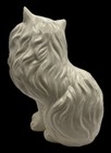 Vintage Ceramic 13    Tall White Persian Cat Statue Life Size Feline Long Hair