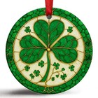 Christmas Ornament 2025  Irish Celtic Shamrock Ceramic Ornament  St Paddy s 