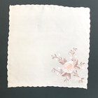      Lot Of 4 Vintage Silk Embroidered Handkerchiefs Lace Wedding Bridal Heirloom