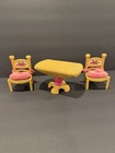 Vintage Fisher Price Briarberry Bear Folding Table Chairs Furniture Dining Set