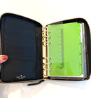 Kate Spade New Complete Refills Zip Around Planner Organizer Black Leather  