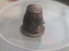 Vintage Thimble Native American Sterling Silver With Petite Point Turquoise