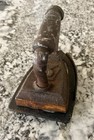 Antique Cast Iron Sad Iron Clothes Pressing Flat Iron W  Trivet Stand  Metal