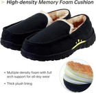 Mens Moccasin Slippers Indoor Outdoor House Slippers Warm Plush Fuzzy Memory    