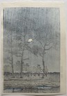 Hasui Kawase  winter Moon Toyamagahara  Japanese Woodblock Print Ukiyo-e