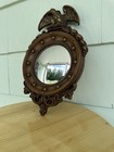 Syroco Convex Bullseye Mirror 13    Bald Eagle Federal Americana Vintage