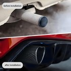 Otpoutopa Car Exhaust Tip 2 5 Inch Inlet  Universal Heart Shaped Carbon Fiber 