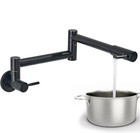 360   Pot Filler Folding Kitchen Faucet Double Joint Swing Arm Sink Wall Mount
