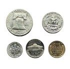 1957 Us Proof Set 5 Coins Uncirculated- Not In Original Packaging