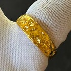 Vtg Floral Gold-plated  not Sure  Ring Band Marked  999   Size 8 5 Adjustable