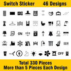 Transparent Switch Id Stickers For Switch Boards  46 Designs  Pack Of 330 Pieces